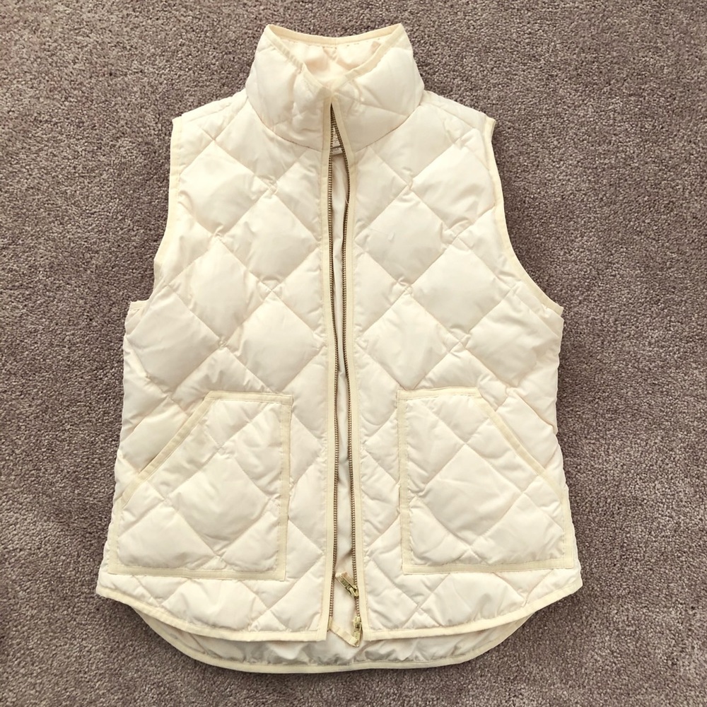 Cream J Crew Puffy Vest